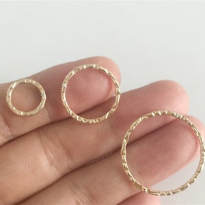 14K Gold Filled Closed Round Twist Jump Rings , Gold Filled Closed Circle Jump Ring Connector for Bracelet Necklace 11mm 18mm 25mm image 1