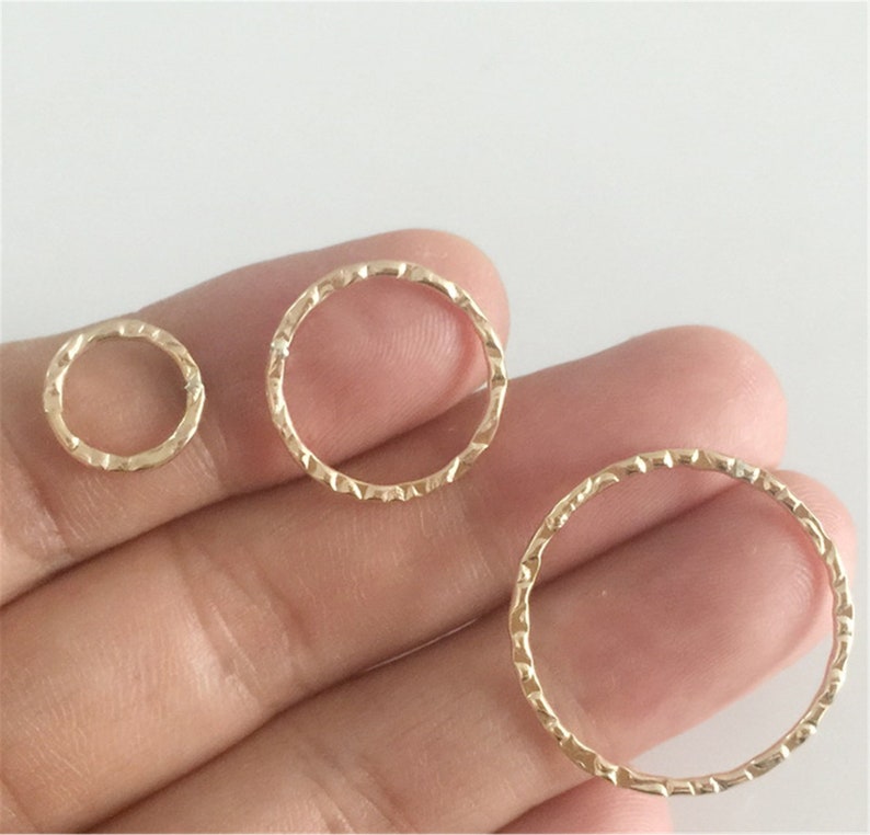 14K Gold Filled Closed Round Twist Jump Rings , Gold Filled Closed Circle Jump Ring Connector for Bracelet Necklace 11mm 18mm 25mm image 1