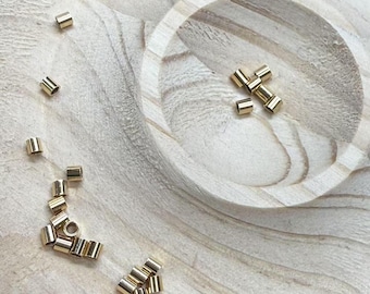 40pcs 14K Gold Filled Tube Beads, Crimp Spacer Beads