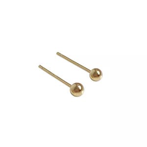 14k Gold Filled Round Ball Stud Earring Posts with Screw, Gold Filled Round Ball Bead Earring Post , Round Ball Ear Stud, Stud Earrings 3mm