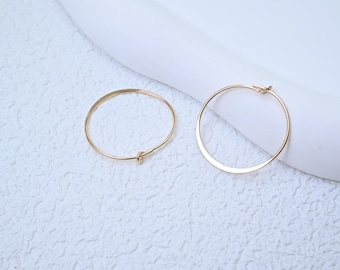 14K Gold Filled Beading Hoop Earrings, Jewelry Making