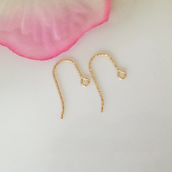 14K Gold Filled Textured Earring Hooks, Gold Filled Earring Hooks for  Jewelry Making, Simple Earring Hooks With Loop, Twist Ear Wire -  Norway