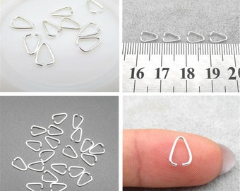 Sterling Silver Triangle Pinch Bails, s925 Silver Geometric Pinch Bail, Pendant Bail Jewelry Making, Necklace Bail,Jewelry Bail for Gemstone