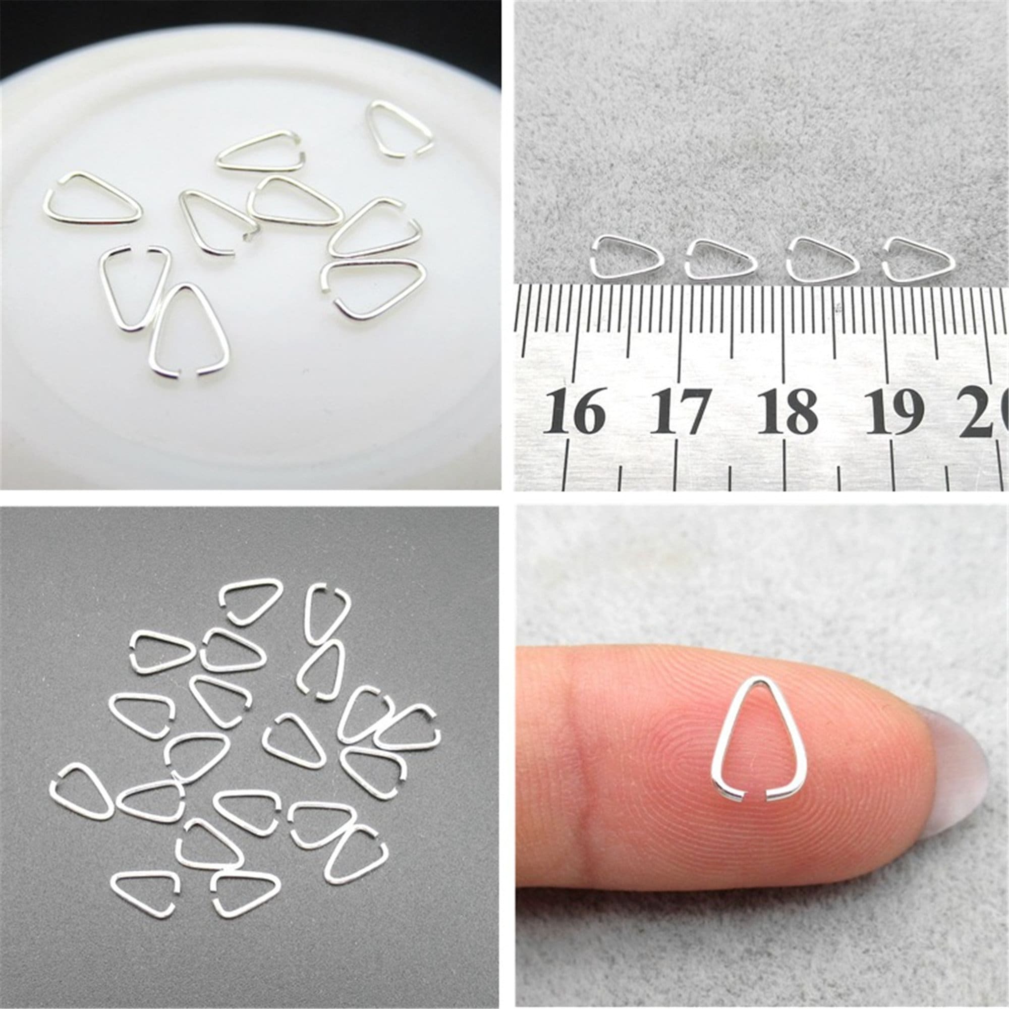 20x Triangle Pinch Pendant Bails for Jewelry Making Bead