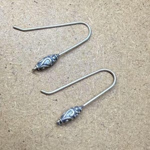 Sterling Silber Spiral Wassertropfen Ohrring Haken, s925 Silber Ohrring Haken für die Schmuckherstellung, Oval Ohrring Haken mit Schlaufe, Vintage Ohrdraht