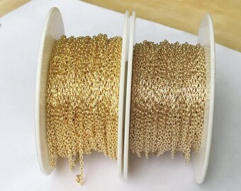2.3 x 4 mm 14Kゴールドフィルドスパンコールチェーン、ペーパー