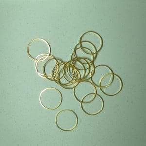 Gold Plated Circle Link Charm, Ring Loop Charm, Geometric Hoop Circle Pendant, Silver,Rhodium, KC Gold,8 10 12 15 20 22 25 30 35 38 40mm