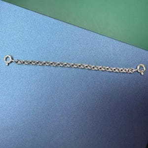 Sterling Silver Rolo Extension Chains w/ Ring Clasp, 925 Silver Belcher Rolo Chain Extenders, Necklace Extender Chains 2mm 3mm 4mm