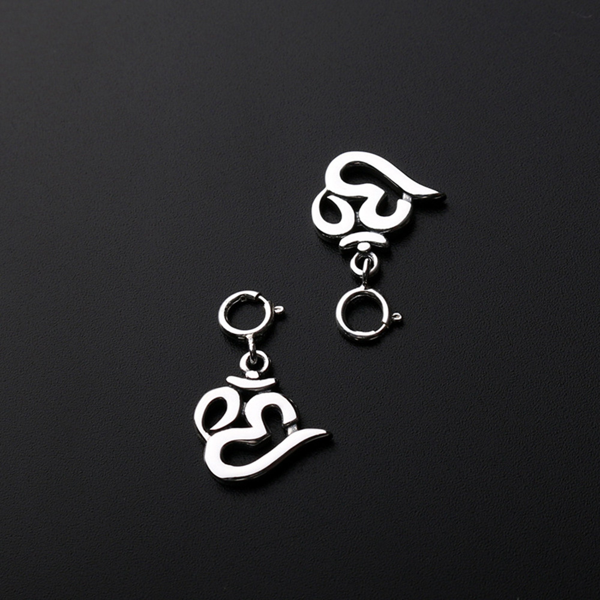 Sterling Silver Om Clip on Charm Pendant Yoga Bracelet Etsy