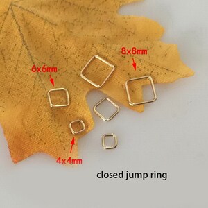 14K Gold Filled Closed Square Jump Rings , Gold Filled Closed Square ...