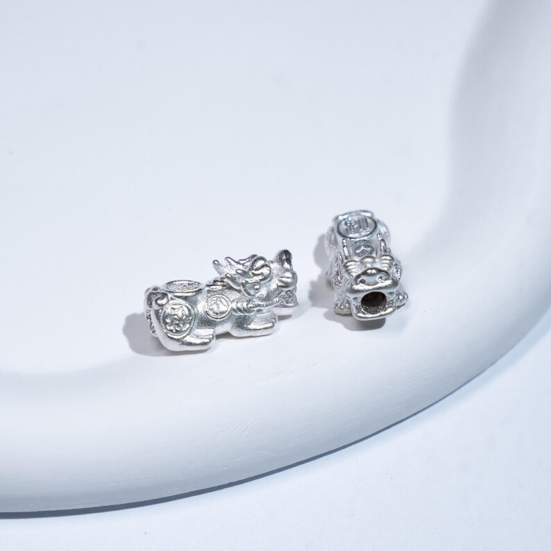 999 fijnzilveren pixiekraal, geluksbedel, armbandkraal (12 mm-18 mm) afbeelding 8