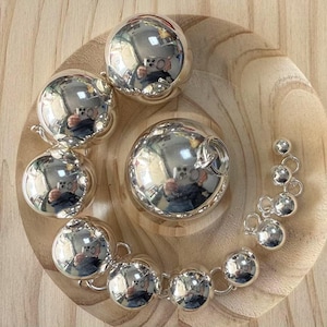 Sterling Silver seamless Round Ball Charm 5mm 6mm 7mm 8mm 10mm 12mm 14mm 16mm 18mm 20mm 22mm 24mm For Jewelry Making Supplies,Earring Charm