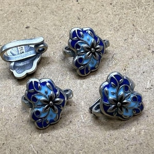 Sterling Silver Cloisonne Cloud S Clasp, Sterling S Clasps, Enamel Flower Cloud Clasps, Fortune Clasp Connector, Cloud Hook Clasp wholesale