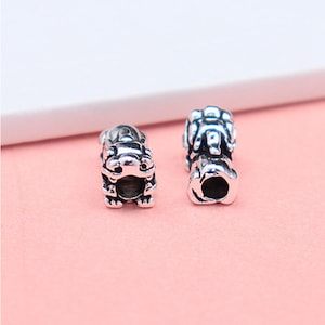 Sterling Silver Pixiu Beads, Kylin Bead, Feng Shui Bead, Wealthy beast Bead, Fortune Bead, Bracelet Spacer, Animal Bead, Mythical Bead
