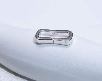 Sterling Silver Rectangle Spring Gate Clasp, Hinged Design