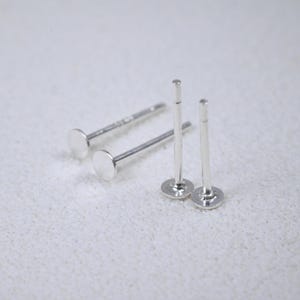 Sterling Silver Earring Posts, Flat Pad, DIY Earring Component