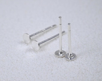 Kolczyki ze srebra próby 925, płaska podkładka, element do samodzielnego wykonania kolczyków