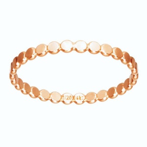 14K Rose Gold Filled Hammered Bead Band Rings, Rose Gold Filled Knuckle Ring, Closed Stackable Ring 15.7mm 16.5mm 17.3mm 18.2mm 19mm image 6