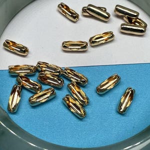 14K Gold Plated Ball Chain Connector, Gold Tone Ball Chain Clasp, Gold Bead Chain Connector, Ball Chain Finding 1.2mm 1.5mm 2mm