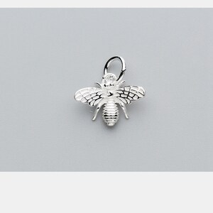 Sterling Silver Bee Charm, s925 Silver Animal Charms For Jewelry Making Supplies, Bracelet Charm, Earring Charm DIY image 3