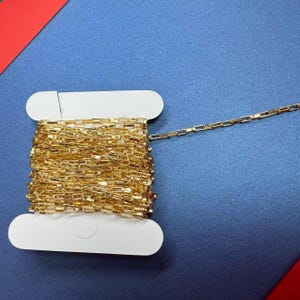 1 meter 14K Gold Filled Rectangle Box Chain Footage, Gold Filled Bulk Chains, Unfinished Chains, Bulk Necklace Chain for DIY Jewelry Making