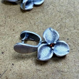 Sterling Silver Flower Pinch Bails, 925 Silver Three Petal Flower Pinch Bail,Pendant Bail Jewelry Making Supplies,Necklace Bail,Jewelry Bail