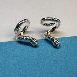 14K Gold Plated Snake Beads, Serpent Bracelet, Cobra Necklace, Viper Bead, Animal Bead, Wrapped Snake Beads, Reptile Charm, Spiral Bead