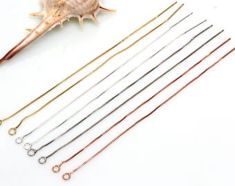 Chaîne d'oreille en forme de boîte, pendentif minimaliste, boucles d'oreilles en cuivre 90 mm