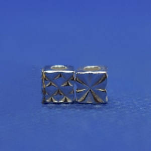 Sterling Silver Diamond Cut Cube beads, s925 Silver Square beads, silver pendant beads For Jewelry Making Supplies, Bracelet Earring Charm