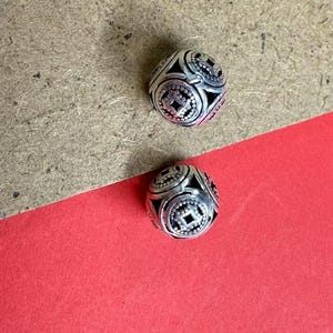 2pcs Sterling Silver Coin Beads, Wealth Bead, Success Bead, Prosperity Bead, Treasure Bead, Bracelet Spacer, Money Bead, Round Ball Bead