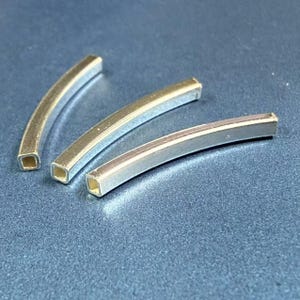 Sterling Silver Square Tube Beads, 925 Silver Plain Tube Bead, Square Noodle Tube Bead 15mm 20mm 25mm 30mm 40mm