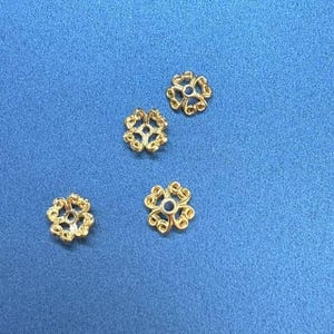 4pcs Sterling Silver Bead Caps,6mm 8mm Bead Caps, s925 Thai Silver Flower Bead Caps For Jewelry Making Supplies, Bulk Spacer Beads Caps