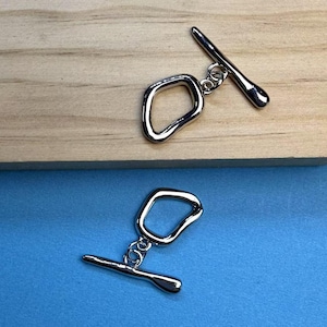 14K Vergoldete Knebelverschluss Set, Herz & Unregelmäßige Geometrische Verschlüsse
