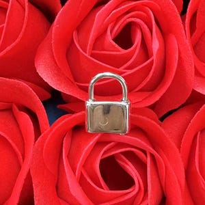 Sterling Silver Padlock Charm Pendant, 925 Silver Plain Pad Lock Bracelet, Lock Necklace, Square Lock Earring, Friendship Charm