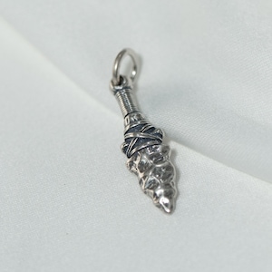 Sterling Silver Meteorite Arrow Pendant, Mens Jewelry
