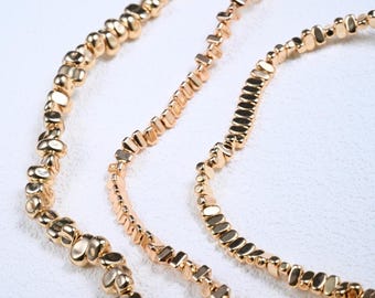 Perline distanziatrici in ematite placcate oro 14 carati, piccole perline distanziatrici dorate, perline a scheggia, perline a pepita, perline geometriche, perline di semi per la creazione di gioielli