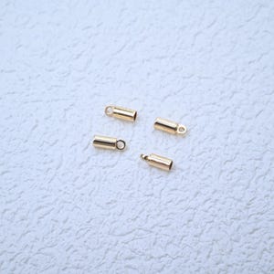 14K Gold Plated Cord End Cap, Cord Ends, Cord Caps, Bracelet Leather Cord End Caps, Cord Stopper, Cord Lock Thick 2mm 2.5mm 3mm 3.5mm