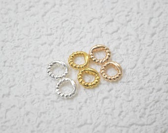 14K Gold Plated Twist Jump Ring with Double Holes