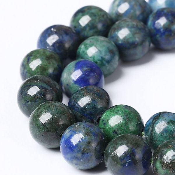 Green blue Natural Lapis Lazuli Beads Gemstone Round Beads 4MM 6MM 8MM 10MM 12MM Bulk Lot Options  beading supplies