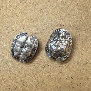 Sterling Silver Tortoise Shell Beads, Carapace Beads 925 Silver Turtle Beads, Bracelet spacer Bead, Necklace Bead, Turtle Shell Beads