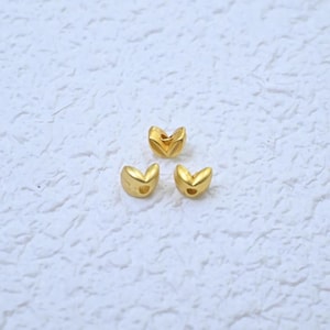 18K Matte Gold Plated Wheat Bead, Bracelet Spacer, Harvest, Double Hole bead
