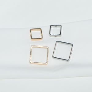 Gold Plated Square Bead Frames, Geometric Copper Spacers
