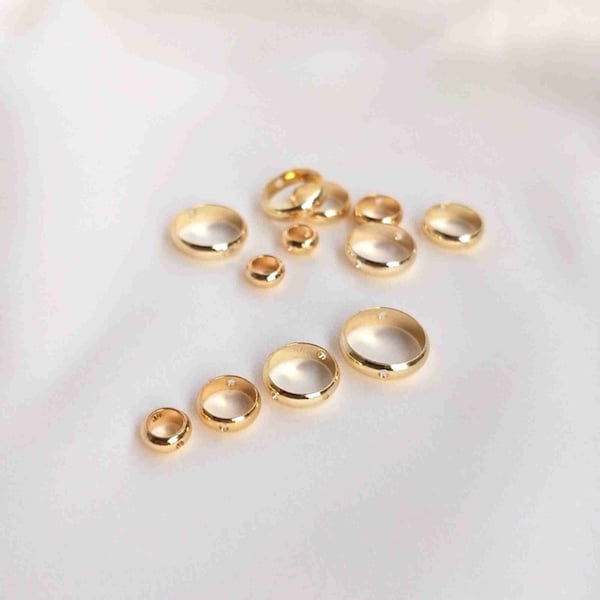 10/50pcs 14K Gold Plated Circle Bead Frames , Gold Tone Bead Round Circle Frames for Bracelet Necklace Bead 6mm 8mm 10mm 11mm 12mm