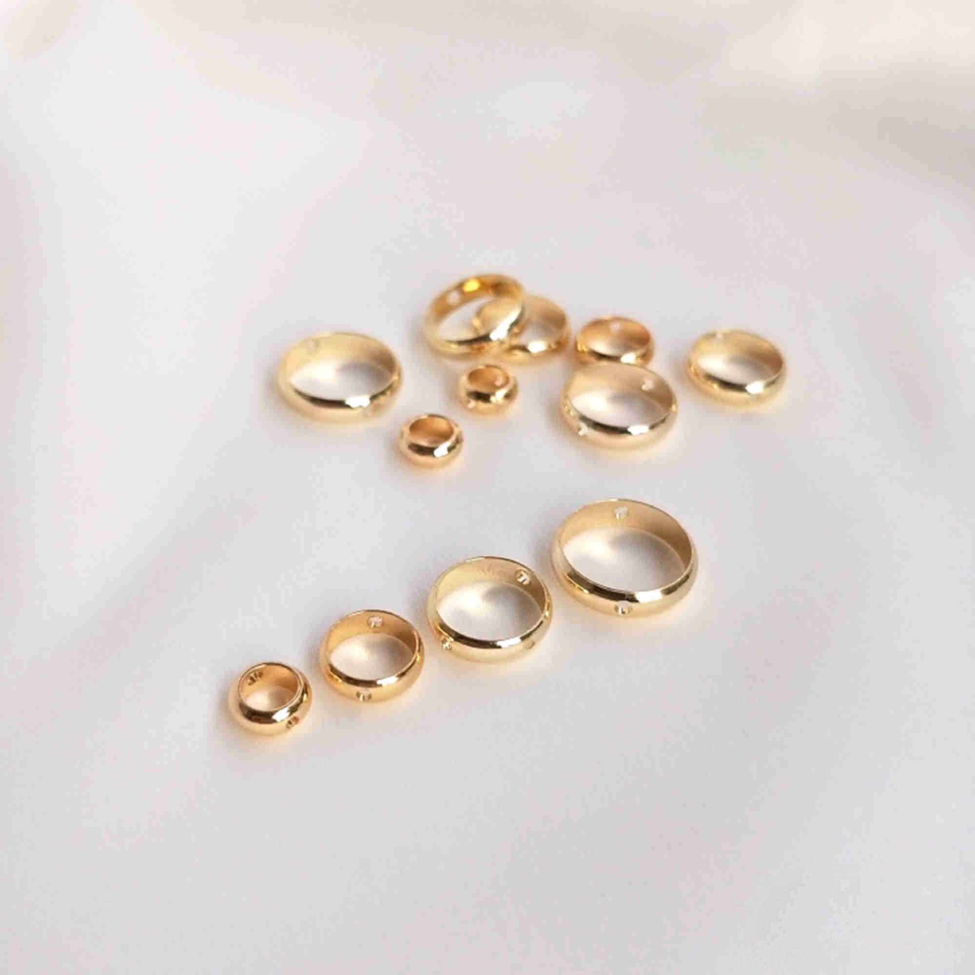 10/50pcs 14K Gold Plated Circle Bead Frames Gold Tone Bead Etsy
