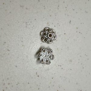 10pcs Sterling Silver Bead Caps,6mm 8mm 10mm Bead Caps, s925 Silver Flower Bead Caps For Jewelry Making Supplies, Bulk Spacer Beads Caps