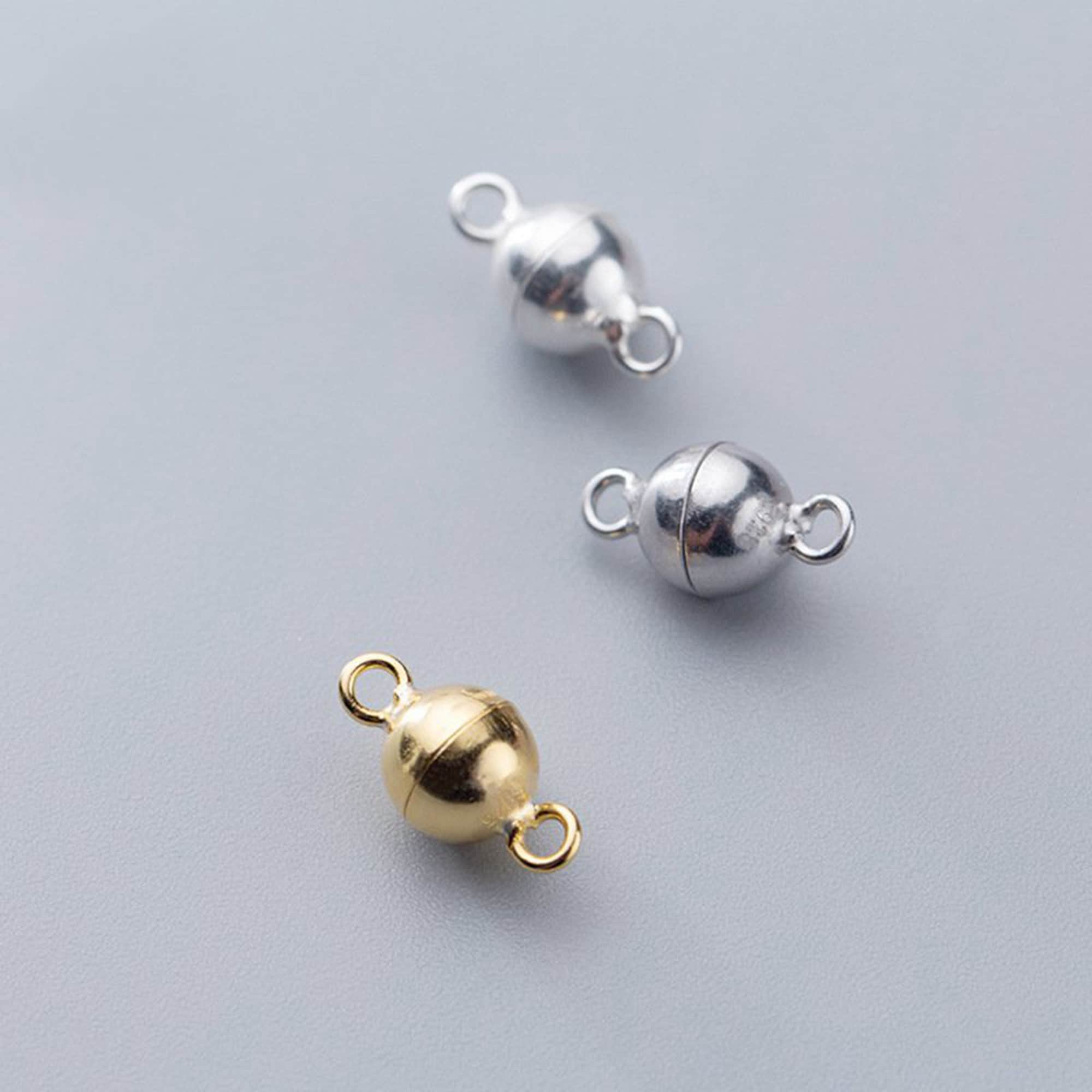 E'arrs Magnetic Clasps | Silver and Gold Small Barrel | 2 Pieces