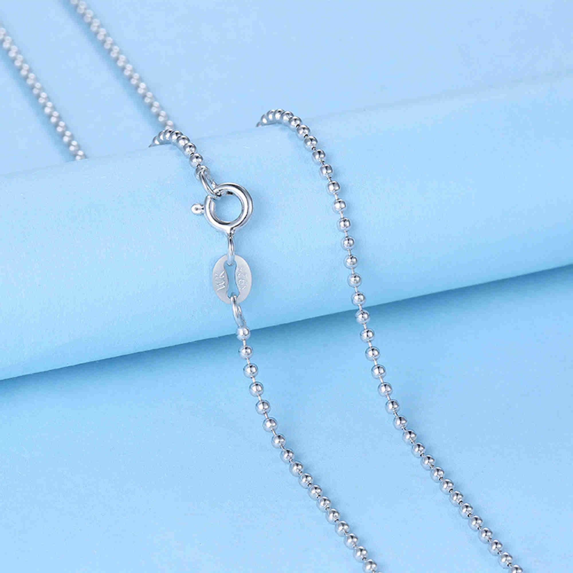Sterling Silver Ball Bead Chain 925 Silver Necklace Chain Etsy