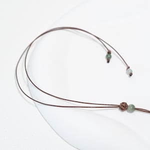 Verstelbare waxkoord touwketting met ronde jade/cinnaber kralen, kristallen choker ketting, kleurrijke koordketting voor edelsteen 70 cm