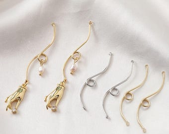 Gold Plated Spiral Connector Charm, Earring Making (41.5mm)