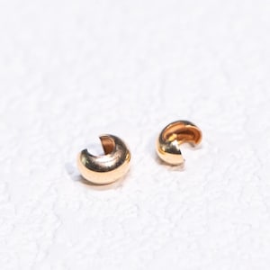 15pcs 14K Gold Filled Crimp Cover Beads, End Cover Jewelry Making Supplies 1/20 14K